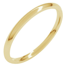 10K Yellow Gold 1.5 mm Lightweight Comfort-Fit Half Round Band Size 6.5