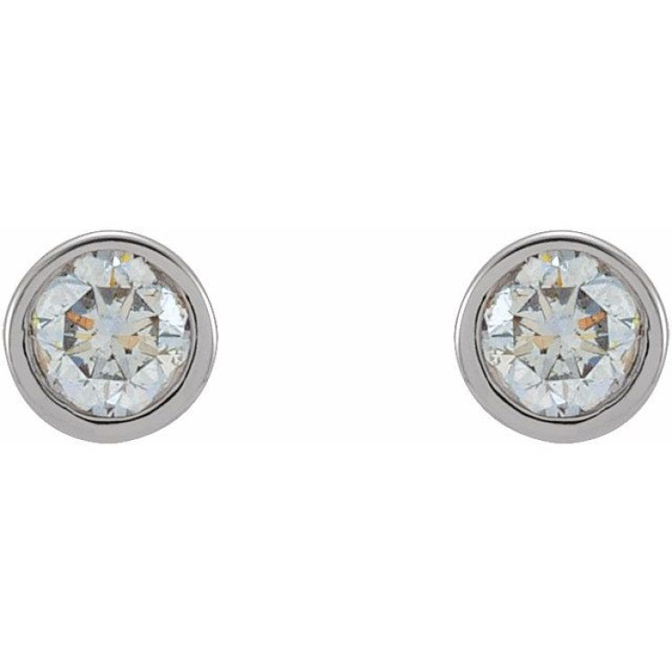 14K White Gold 1/3 CTW Lab-Grown Diamond Micro Bezel-Set Earrings