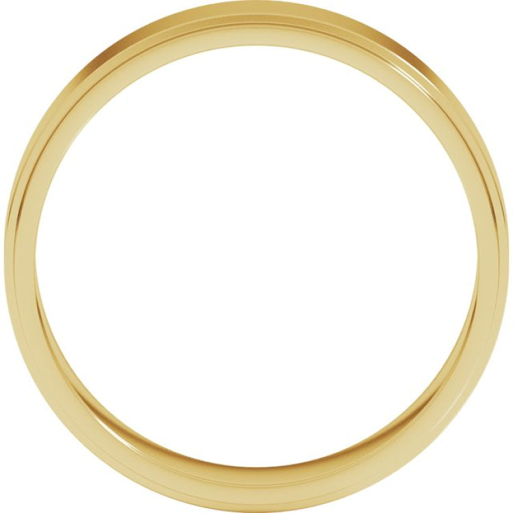 14K Yellow Gold 5 mm Stepped-Edge Flat Band Size 9.5