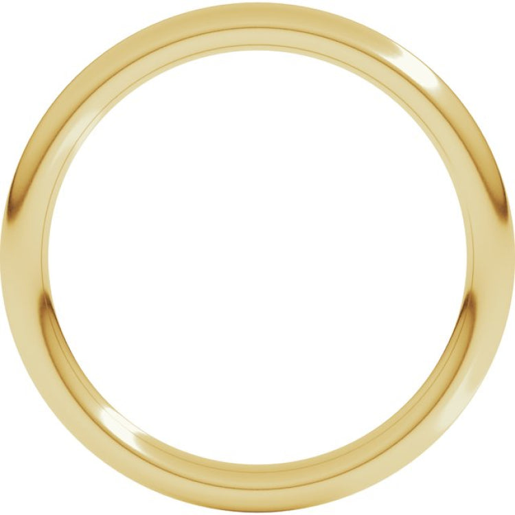 18K Yellow Gold 2 mm Comfort-Fit Full Round Band Size 6.5