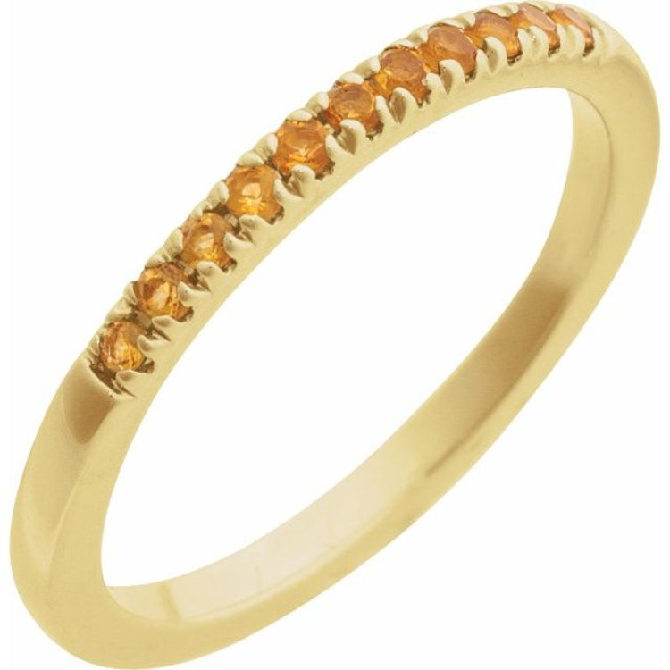 14K Yellow Gold Vermeil Natural Citrine Stackable Ring