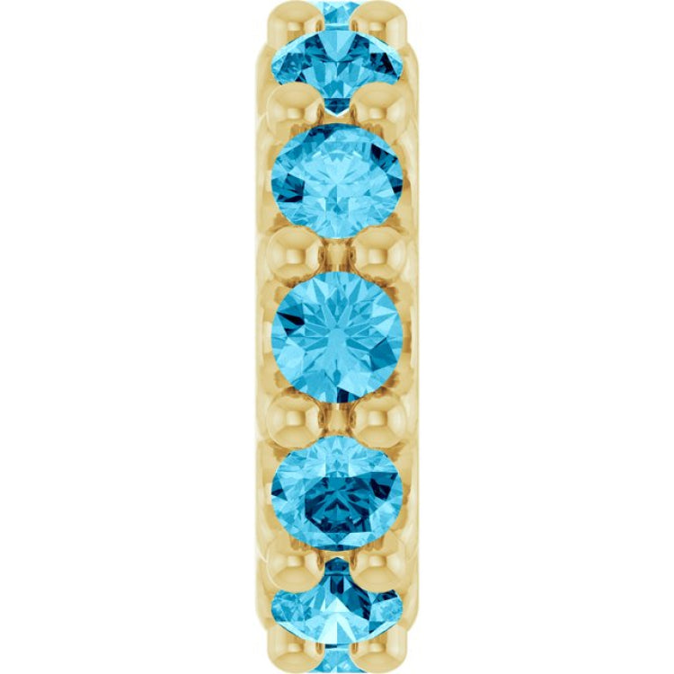 18K Yellow Gold-Plated Sterling Silver Natural Aquamarine Spacer Charm/Pendant