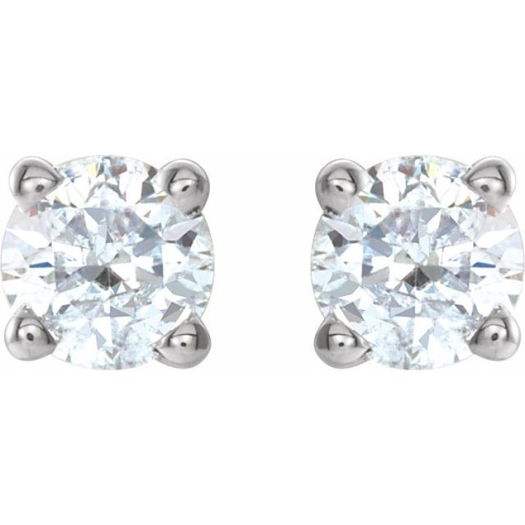 Sterling Silver 1/8 CTW Lab-Grown White Diamond Earrings