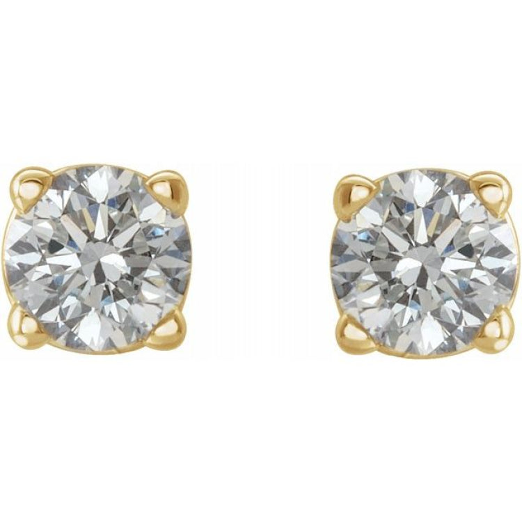 14K Yellow Gold 1/5 CTW Natural White Diamond Earrings