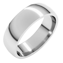 Platinum 6 mm Lightweight Comfort-Fit Half Round Band Size 15