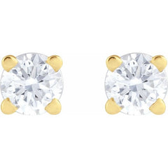14K Yellow Gold 1/10 CT Lab-Grown White Diamond Earring