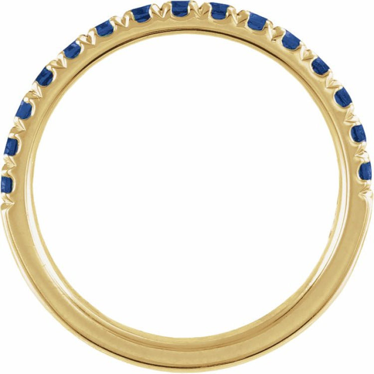 14K Yellow Gold Natural Blue Sapphire Stackable Ring