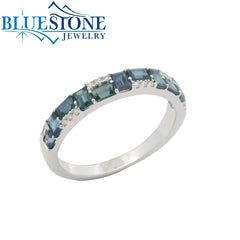 14KWG Ring w/ Sapphires and Diamonds - Sz. 6.75