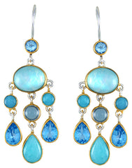 Sterling Silver and 22 Karat Yellow Gold Vermeil Earrings with Mother