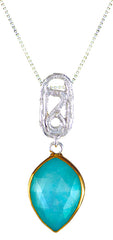 Silver & Gold Necklace with Mother of Pearl