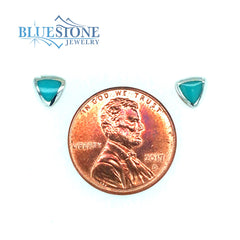 Sterling Silver Triangle Turquoise Stud Earrings
