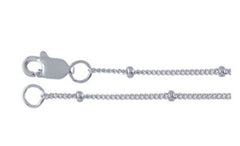 18" Sterling Silver 1mm Curb Chain with 1.9mm Beads