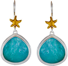 Silver & Gold Earrings with Mother of Pearl