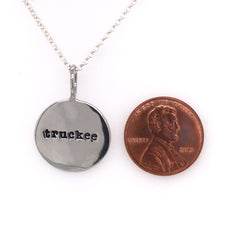 Sterling Silver "truckee" Round Pendant