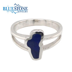 Small Silver Lake Tahoe Ring with Lapis- NEW 2022 DESIGN- Size 7