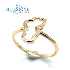 14kt Yellow Gold Lake Tahoe Outline Ring- 7.25