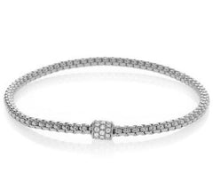 18 Karat White Gold Diamond Stretchable Bracelet(6.1 inches)