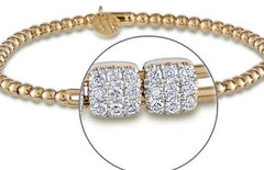 18 Karat Yellow & White Gold Diamond Stretchable Bracelet(6.3 inches)