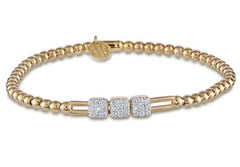18 Karat Yellow & White Gold Diamond Stretchable Bracelet(6.3 inches)