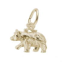 Sterling Silver with Gold Platting Black Bear Charm. Measurements 11.2x6.5mm