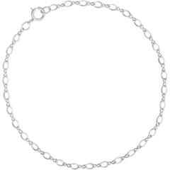 Silver Petite Figure Eight Link Charm Bracelet- 8 inches