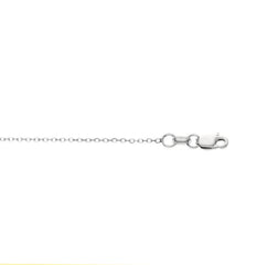 14 Karat White Gold 0.8mm Diamond Cut Cable Link Chain at 20 inches we