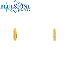 Gold Plated Square Hoops With Cubic Zirconias
