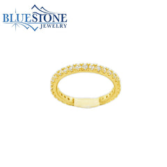 18K Gold Plated Cubic Zirconia Ring - Sz. 6
