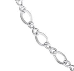 Silver Petite Figure Eight Link Charm Bracelet- 8 inches