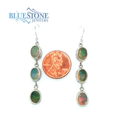 Sterling Silver Wire Earrings with Six 6mm x 8mm Faceted Natural Ethio