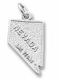 Sterling Silver with Rhodium Plating Las Vegas, Nevada Charm.