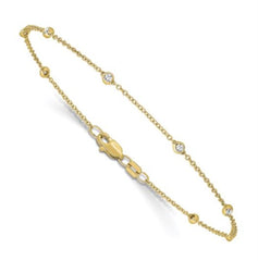 14kt Yellow Gold Diamond Bracelet- 7 Inches