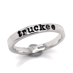 Sterling Silver with Rhodium Plating Ring with "truckee" stamp. Ring s