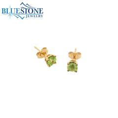 14K Yellow Gold Peridot Earrings