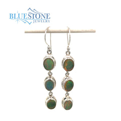 Sterling Silver Wire Earrings with Six 6mm x 8mm Faceted Natural Ethio