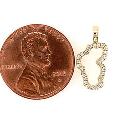 Small 14KYG Lake Tahoe Outline Pendant w/ Diamonds