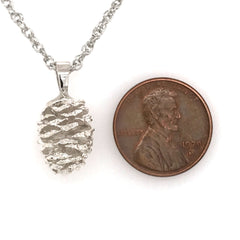 Large Sterling Silver Alder Pine Cone Pendant