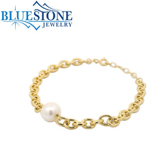 Gold Plated Chain Link Bracelet - 7.5"