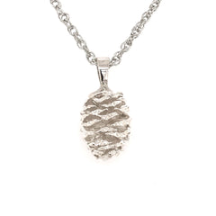 Large Sterling Silver Alder Pine Cone Pendant