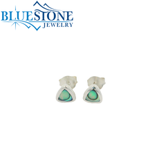 Sterling Silver Abalone Triangle Stud Earrings