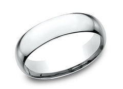 14K White Gold Wedding Band 6mm Wide Size 11