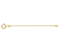 14 Karat Yellow Gold Cable Chain Extender. 2.25 Inches Long.