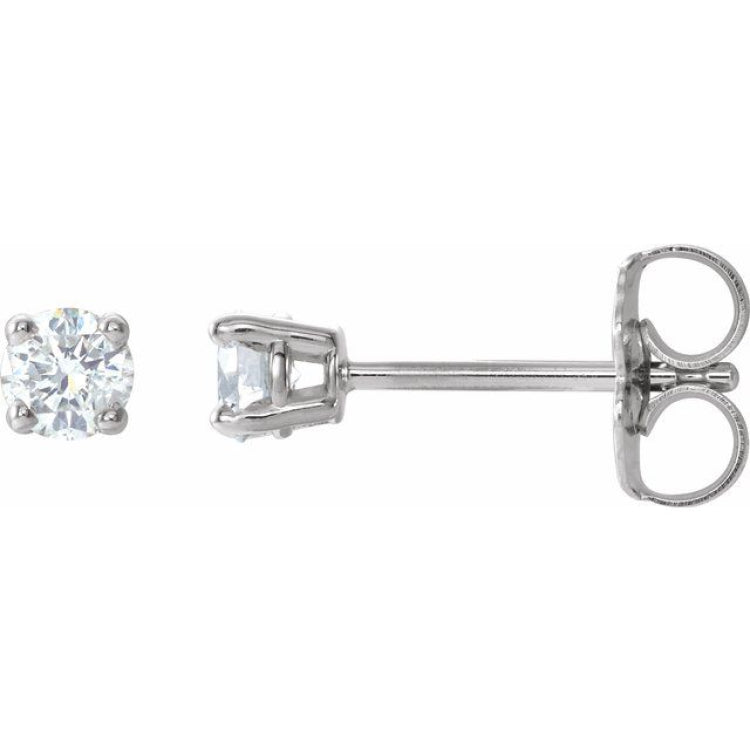 14K White Gold 1/5 CTW Natural White Diamond Earrings