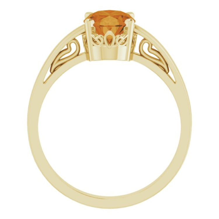 14K Yellow Natural Citrine Ring