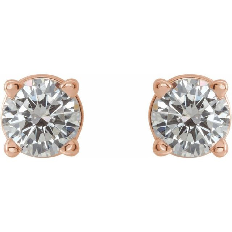 14K Rose Gold 1/3 CTW Natural White Diamond Earrings