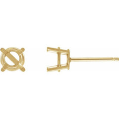 14K Yellow Gold 5 mm Natural Swiss Blue Topaz Earrings