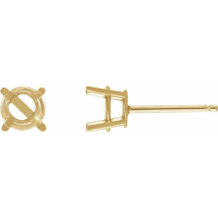 14K Yellow Gold 5 mm Natural London Blue Topaz Earrings