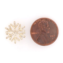 14 Karat Yellow Gold Diamond Snowflake Pendant