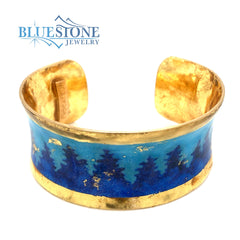 "Tahoe Trees" Bracelet with 22kt Gold Leafing- 6.75 Inches (Medium)