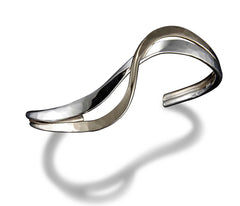Sterling Silver & 14K Gold Filled Wavy Cuff Bracelet